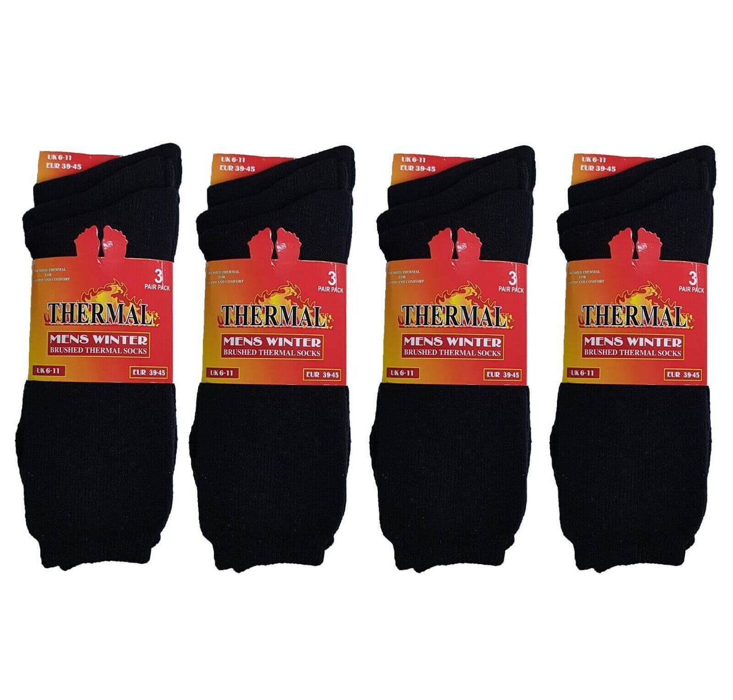 12 Pairs Men's Thermal Work Boot Socks Thick Warm Cushioned Reinforced Durable for Construction and Hiking Cold Weather by Sock Stack