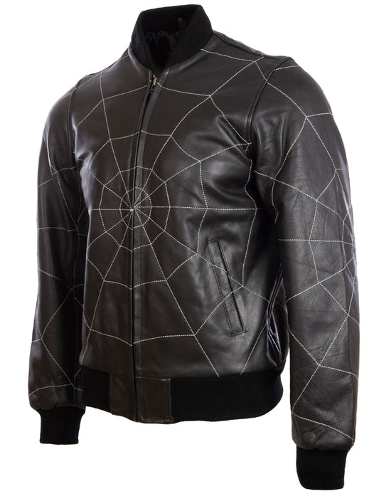 4FZ5 Men's Web Bomber Jacket - Black/White