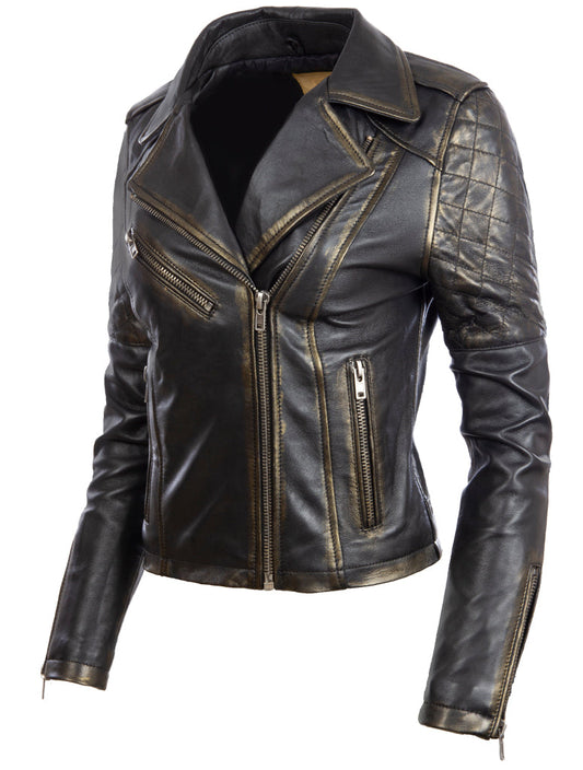 VVGJ Women's Biker Jacket - Gold