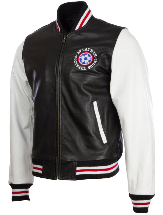 HGGT Men's Varsity Football Jacket - Black/White