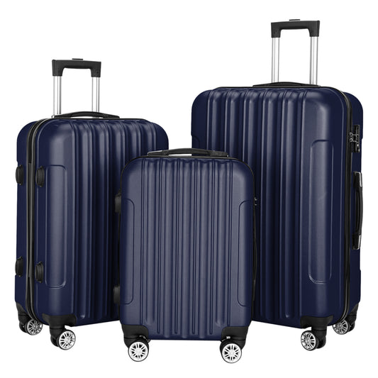 3 Pcs Suitcase Lightweight ABS Carry-on Hand Luggage 4 Spinner Wheels Trolley Case