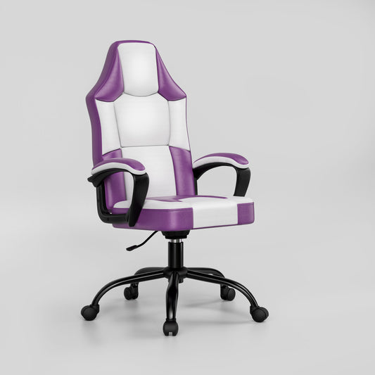 Ergonomic Gaming Chair, Height Adjustable Computer Chair, Pu Leather PC Chair with Castors, for Adults