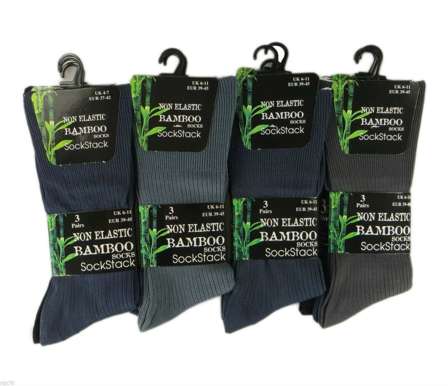 6 Pairs Men's Bamboo Socks Loose Top Soft Grip Anti Bacterial Moisture-Wicking Reinforced Heel and Toe Comfortable Durable UK 6-11 EUR 39-45 by Sock Stack