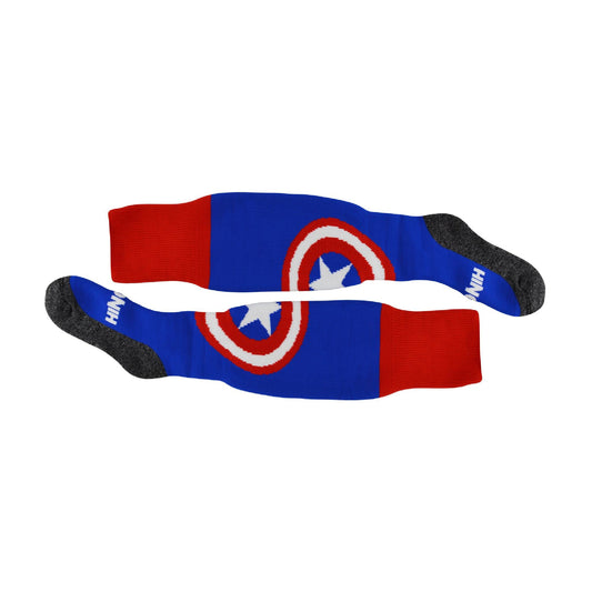 1 Pack Adults & Kids Knee High Fun Patterned Hockey Socks - Captain America