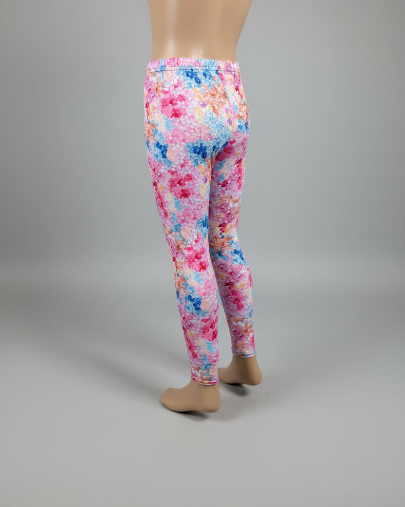 'Summer Bloom' patterned full length stretch leggings