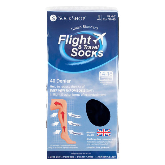 1 Pack Ladies 18 mmHg Graduated Compression Travel Flight Socks for DVT