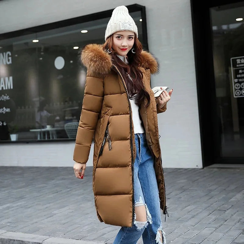 Women's Long down Hooded Jacket