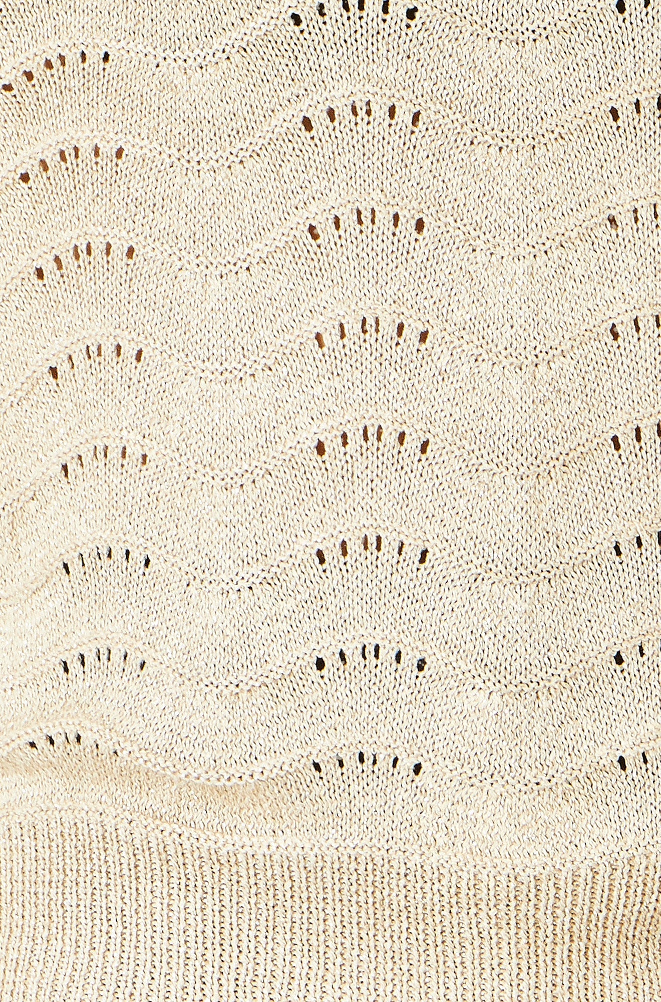 Yumi Beige Wave Metallic Thread Relaxed Jumper