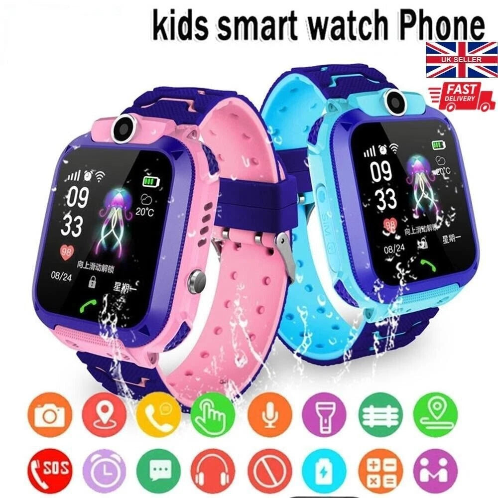 Kids GPS Smart Watch Phone SOS Tracker Camera Boys Girls 4-12 Years Safety Watch