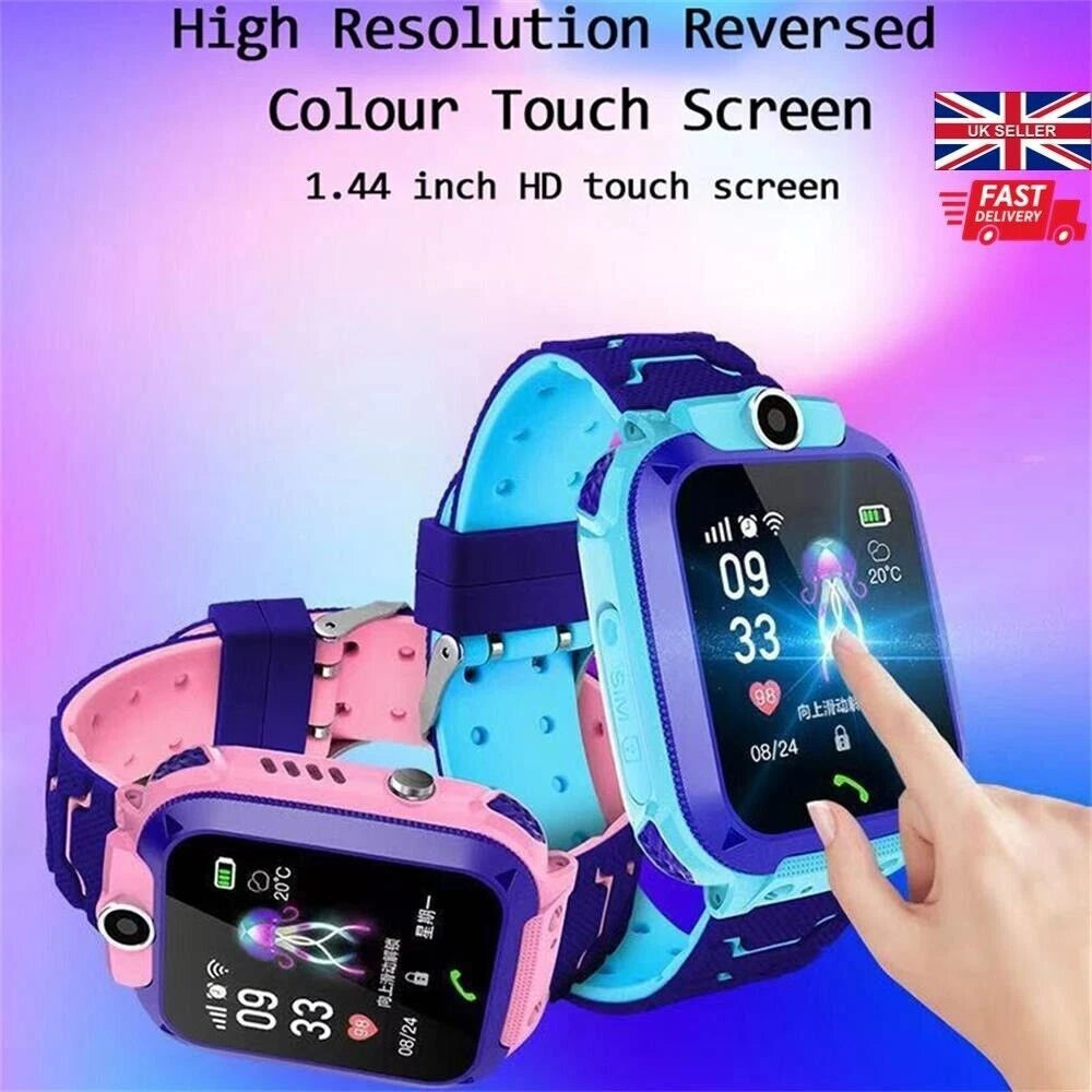 Kids GPS Smart Watch Phone SOS Tracker Camera Boys Girls 4-12 Years Safety Watch