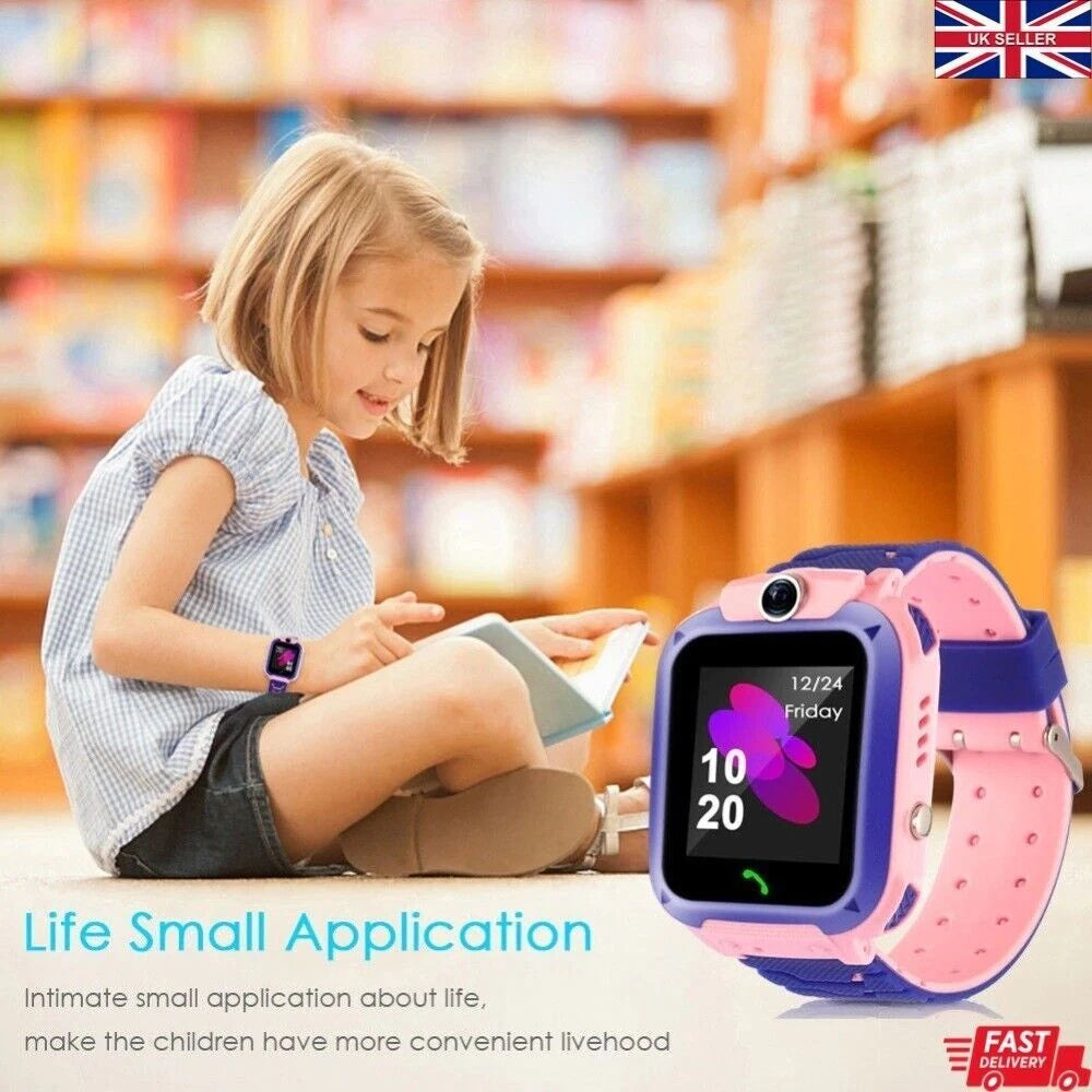 Kids GPS Smart Watch Phone SOS Tracker Camera Boys Girls 4-12 Years Safety Watch