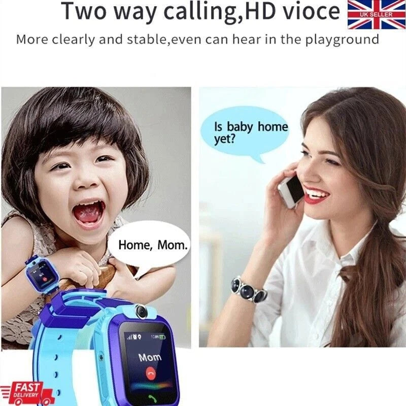 Kids GPS Smart Watch Phone SOS Tracker Camera Boys Girls 4-12 Years Safety Watch