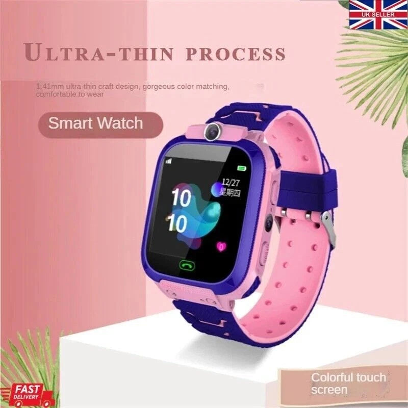 Kids GPS Smart Watch Phone SOS Tracker Camera Boys Girls 4-12 Years Safety Watch