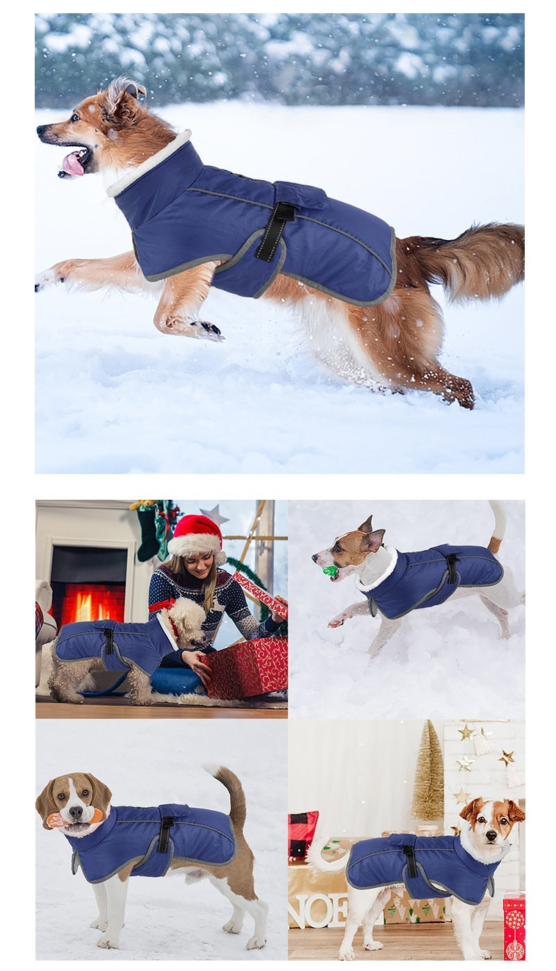 Pet Cotton-padded Coat Winter Large Dog Golden Retriever Jarre Aero Bull Corgi Puppy Clothes Warm