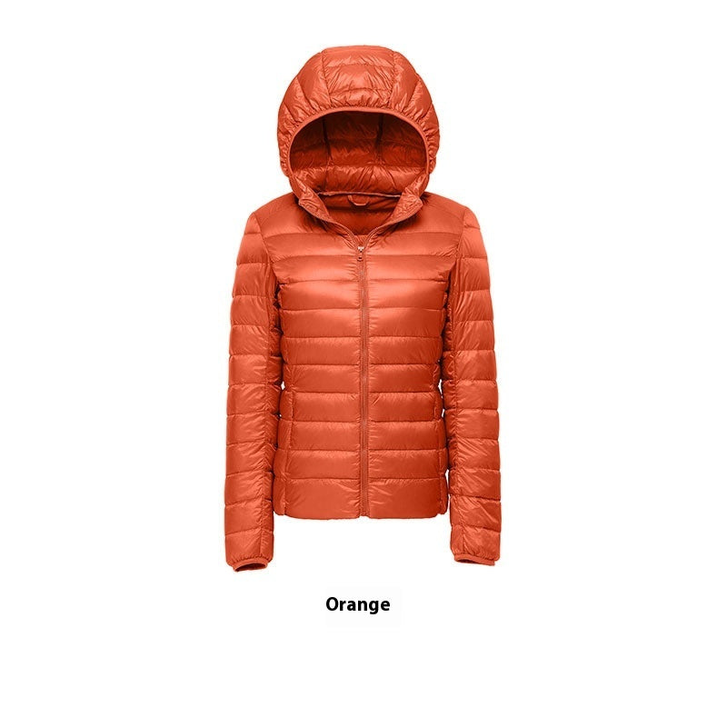 Women's Short Slim-fit Lightweight Thin Loose Hooded Coat