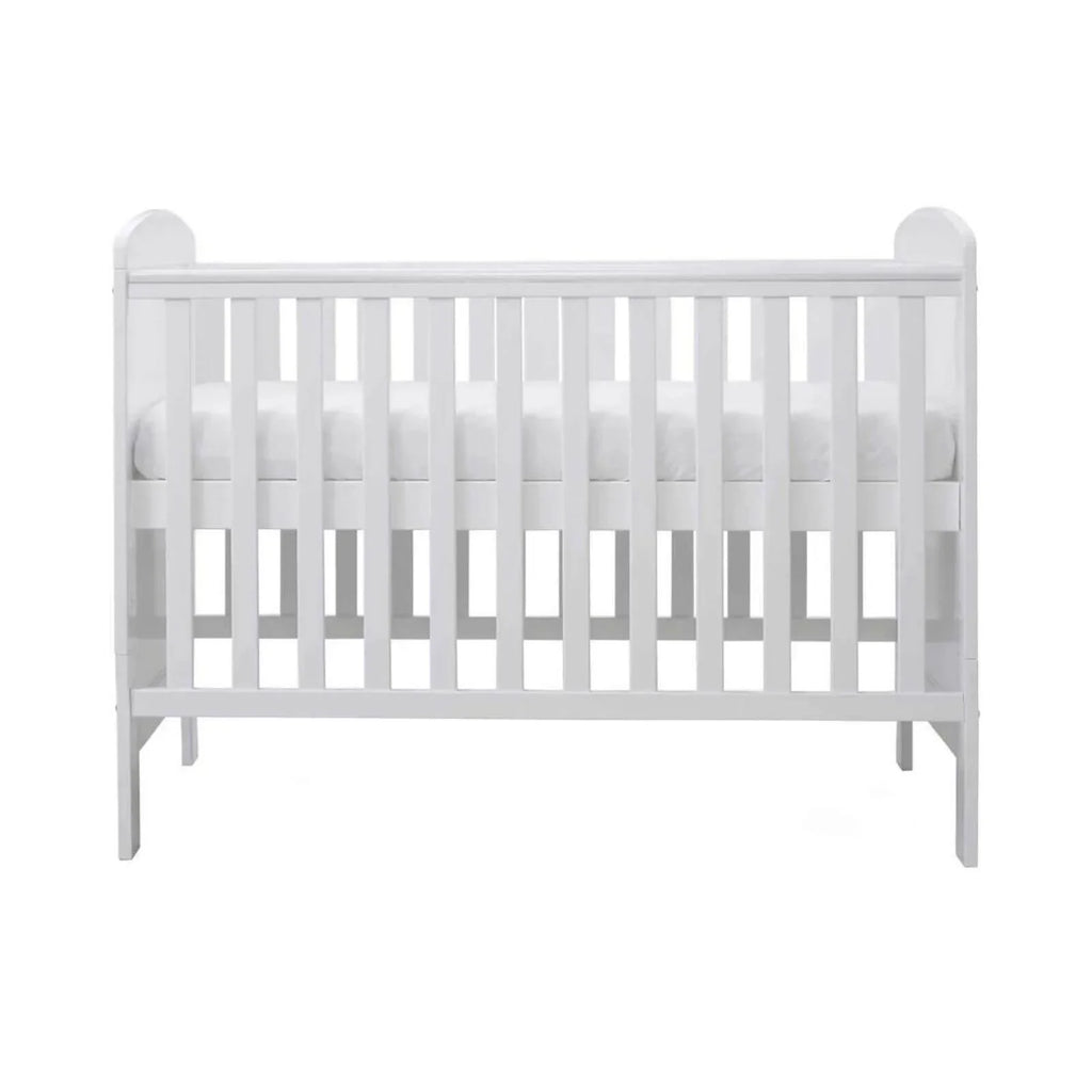 Ickle Bubba Coleby Mini Cot Bed White - Fibre Mattress