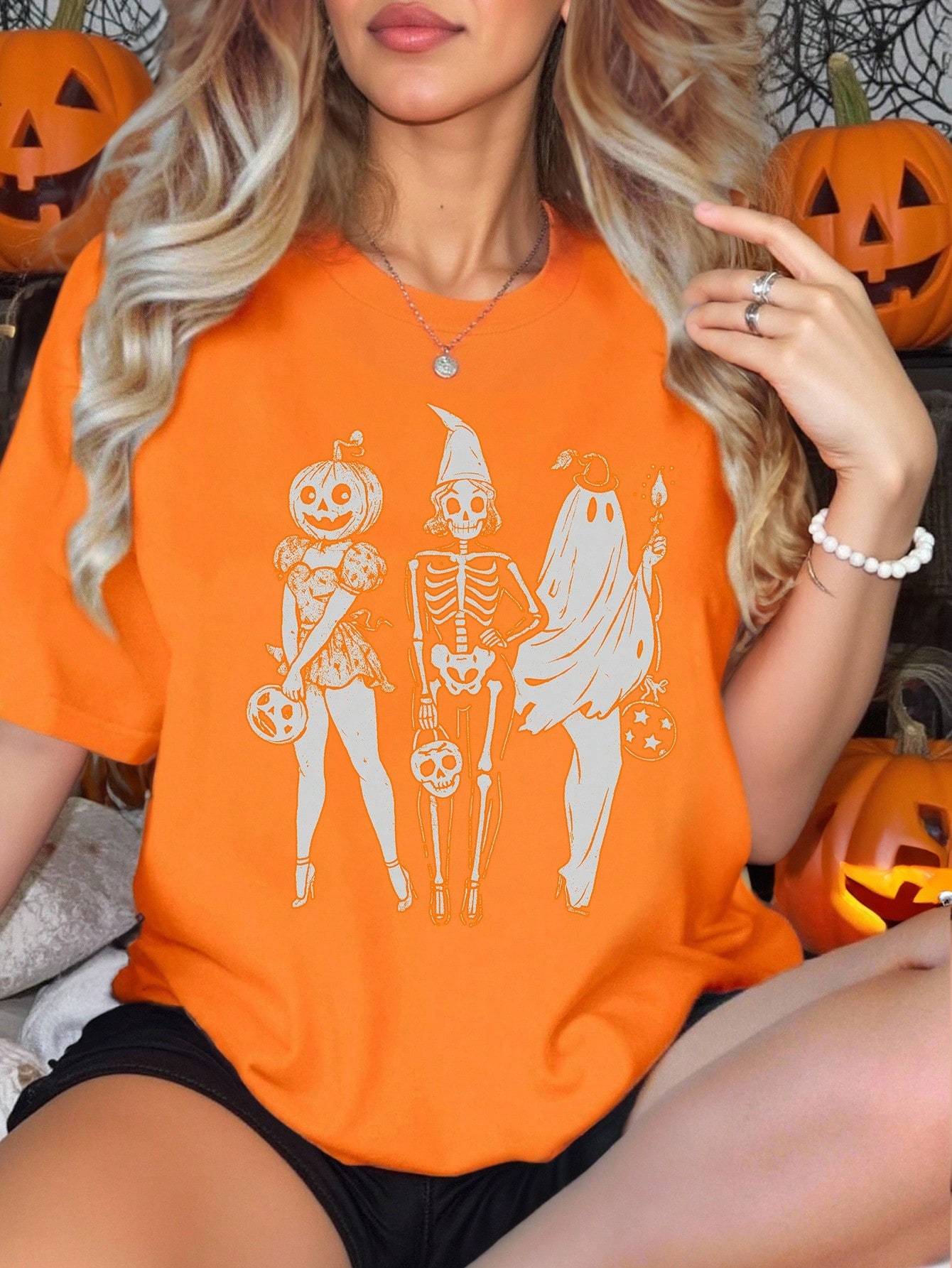 Summer Loose Short Sleeves T-shirt Men's And Women's Round Neck