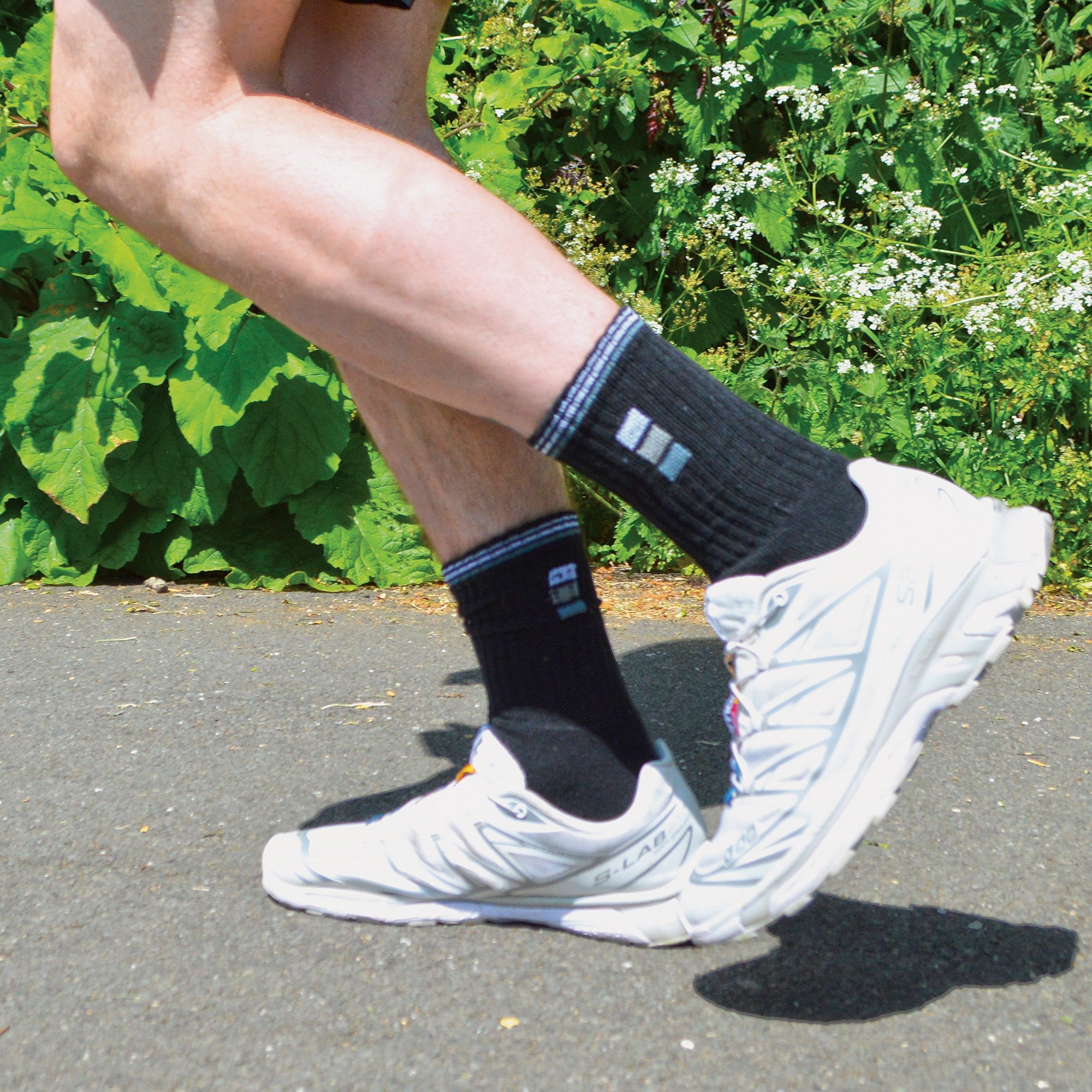 Mens Retro Stripe Cotton Sports Socks in White & Black (Multipack Options)