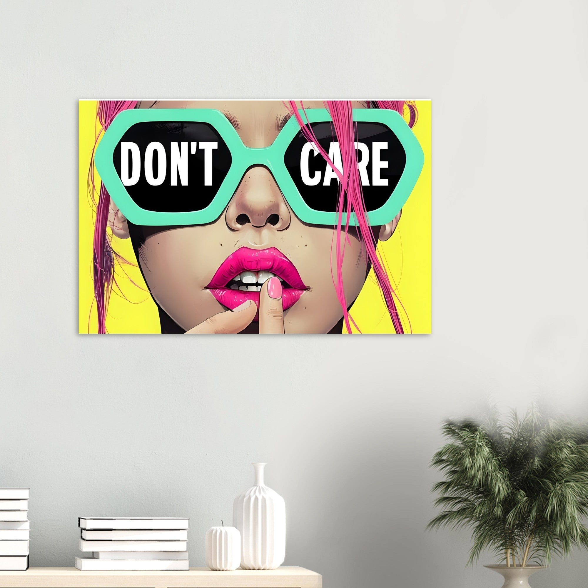 Bold Attitude Art Print | "I Don't Care" Motivational Poster | Unique Wall Decor Gift