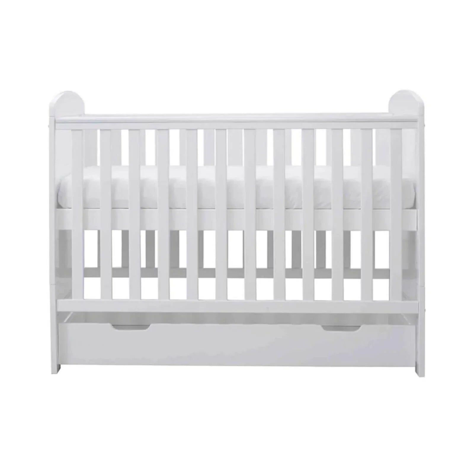 Ickle Bubba Coleby Mini Cot Bed & Under Drawer White - Fibre Mattress