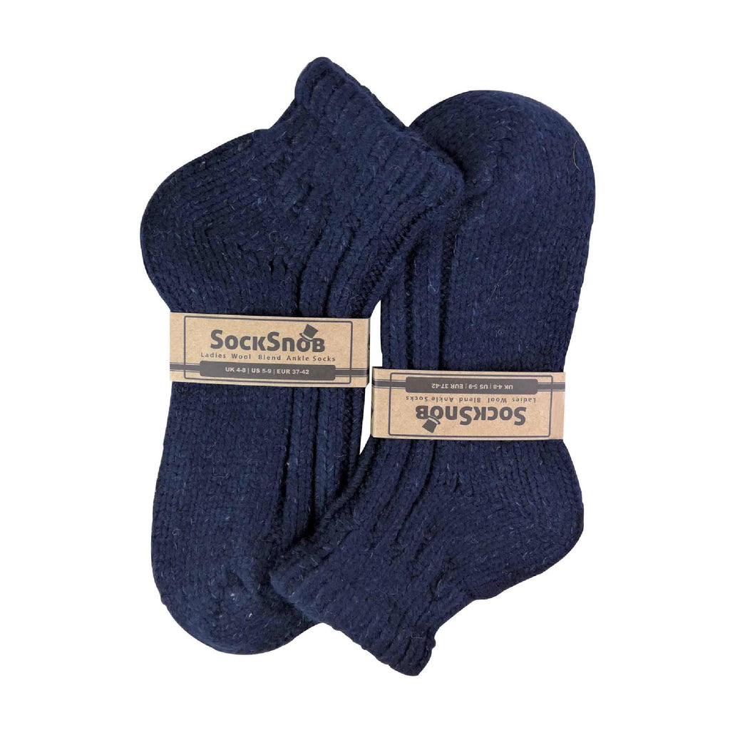 1 Pack Ladies Chunky Ribbed Low Cut Wool Blend Ankle Socks