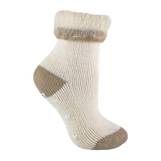 1 Pack Ladies Alpaca Wool Slipper Bed Socks with Star Grips