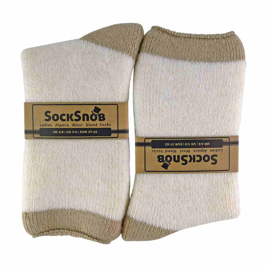 1 Pack Ladies Alpaca Wool Slipper Bed Socks with Star Grips