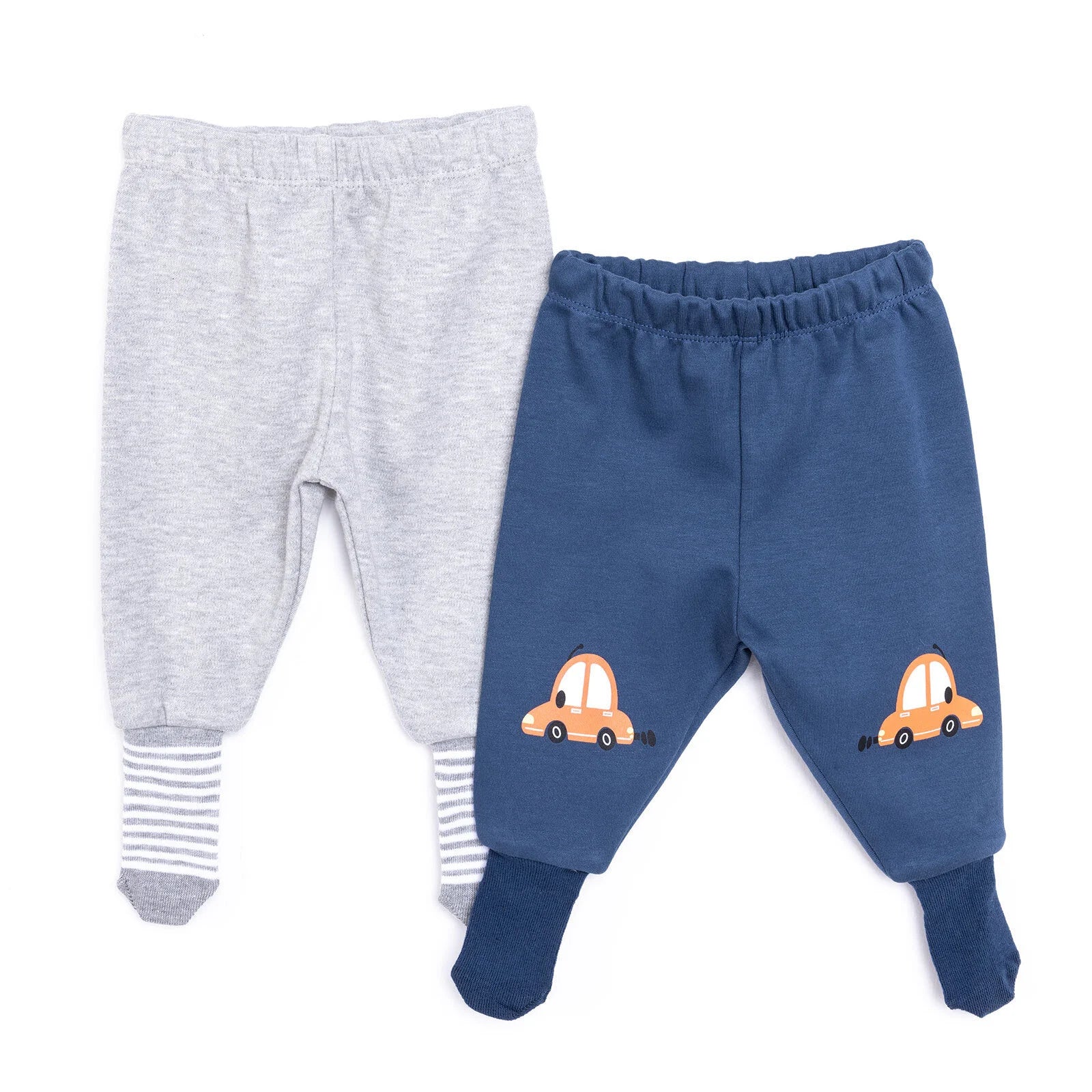 HelloBaby Unisex Footed Bottom 2 pcs Navy Blue
