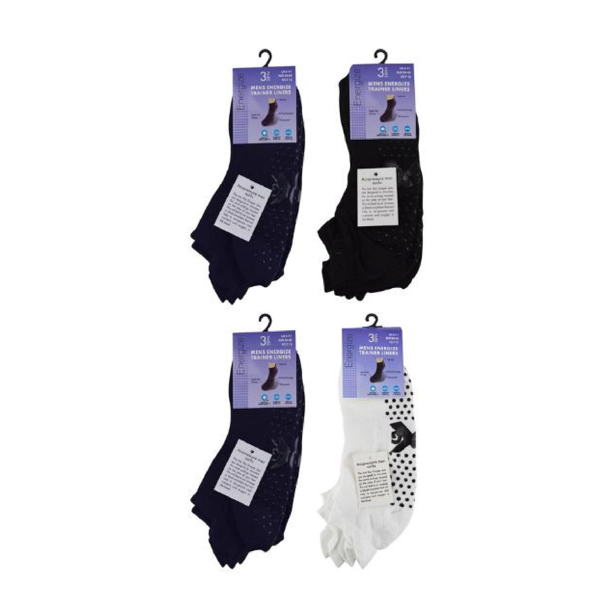 12 Pack Mens Trainer Socks with Grips for Yoga