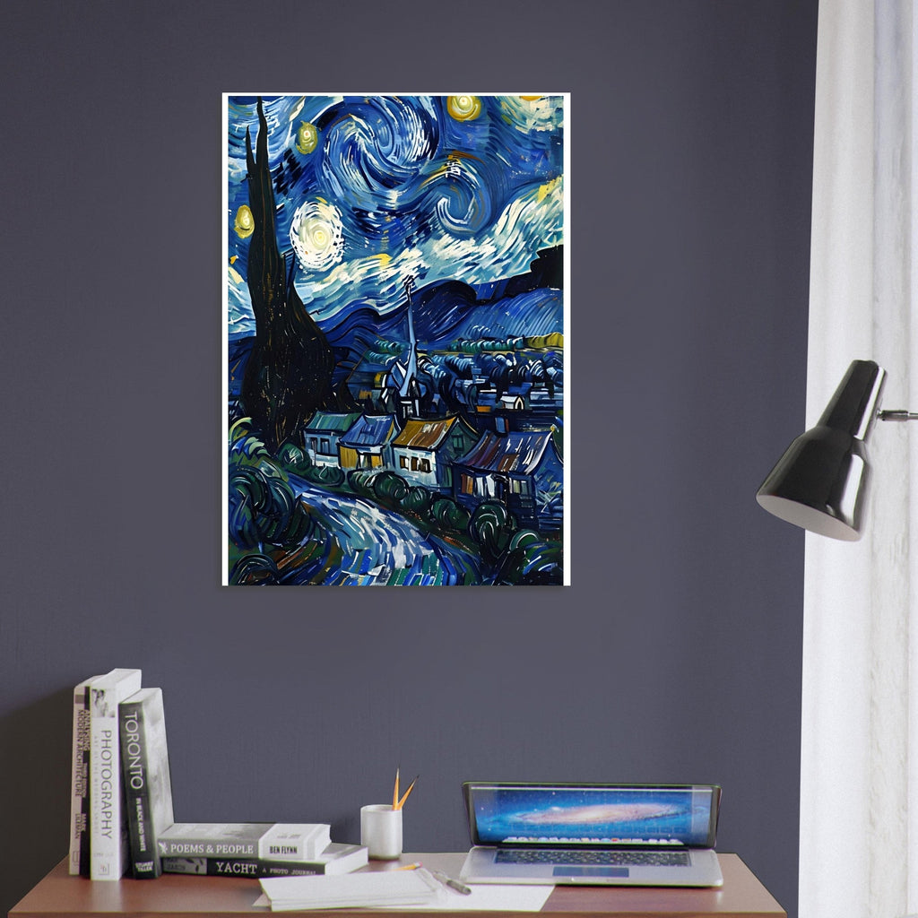 Starry Night Inspired Fine Art Print | Van Gogh Masterpiece Reproduction Poster | Classic Wall Decor