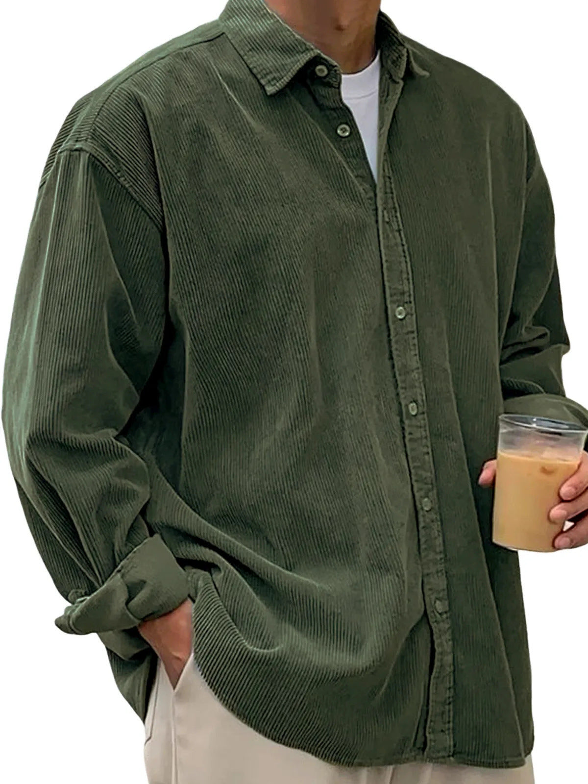 Casual Loose Men's Autumn And Winter Thick Shirt Jacket