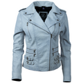 AGSM Women's Biker Jacket - Dirty White