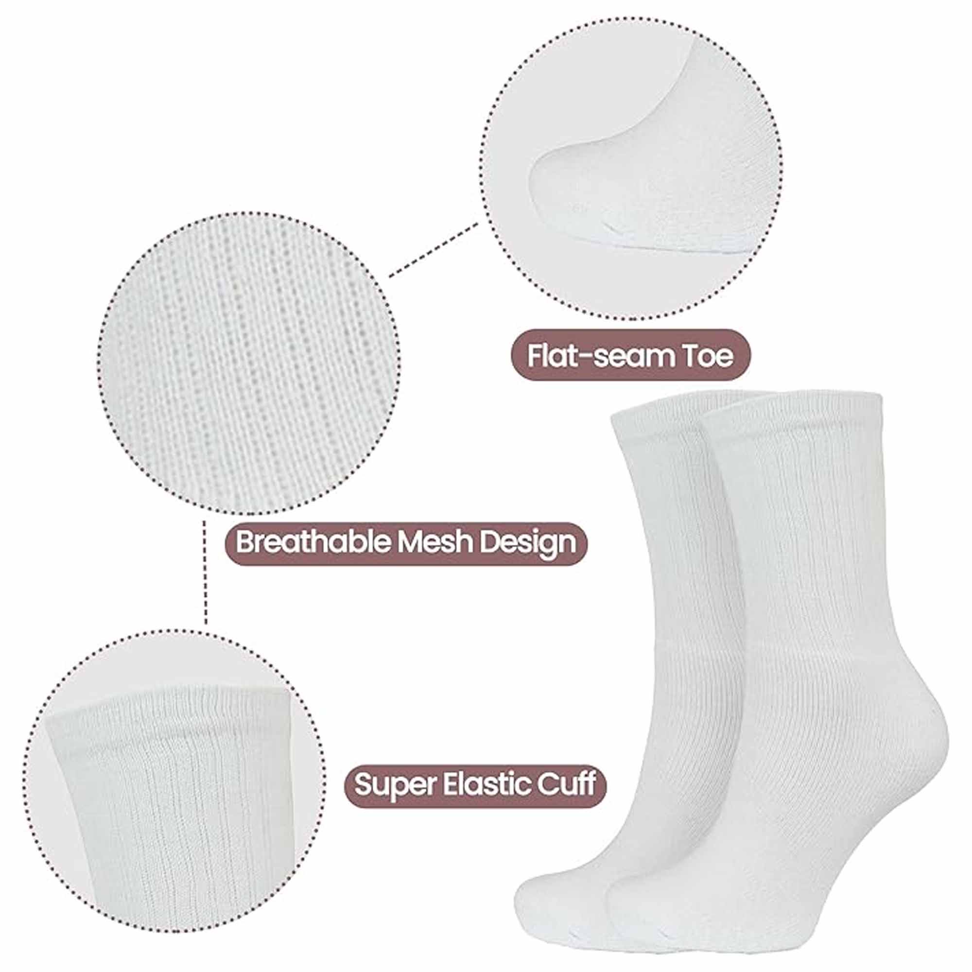 10 Pairs Kids Athletic Sport Socks Cushioned Breathable Durable for Running Hiking Football Boys Girls Anti-Blister Moisture-Wicking by Sock Stack