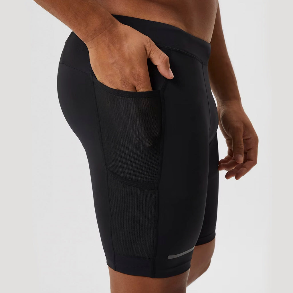 Mens Running Short Tights With Reflective Strip