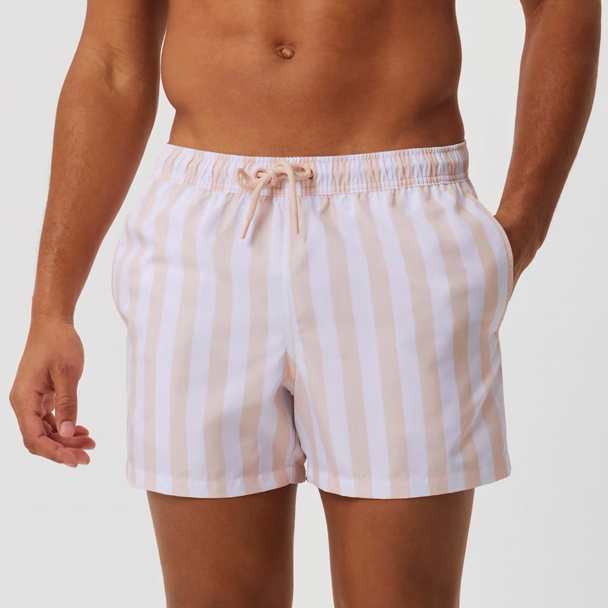 Loose Fitting Print Swimming Trunks With Pocket For Men