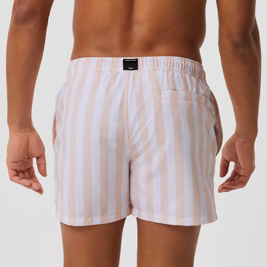 Loose Fitting Print Swimming Trunks With Pocket For Men