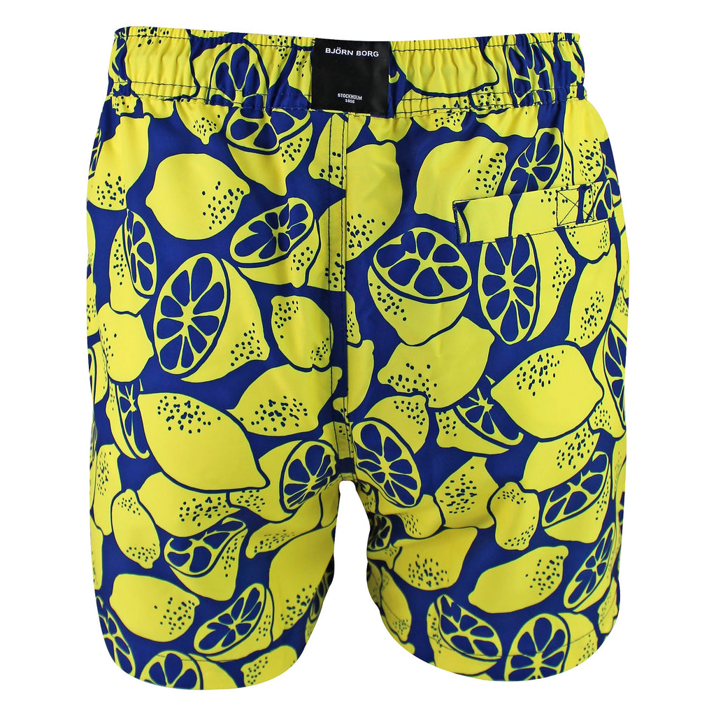 Loose Fitting Print Swimming Trunks With Pocket For Men
