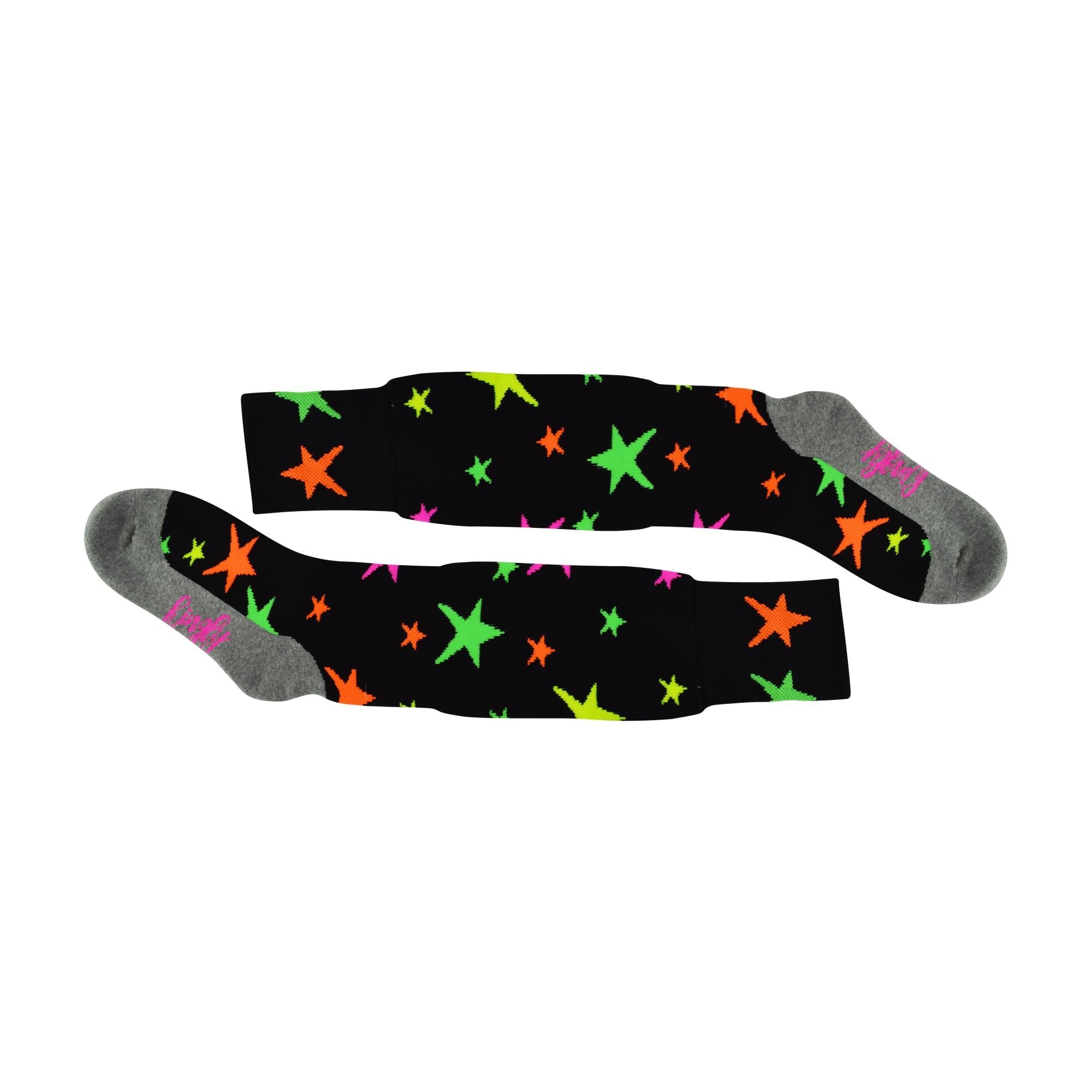1 Pack Adults & Kids Knee High Fun Patterned Hockey Socks - Disco Stars