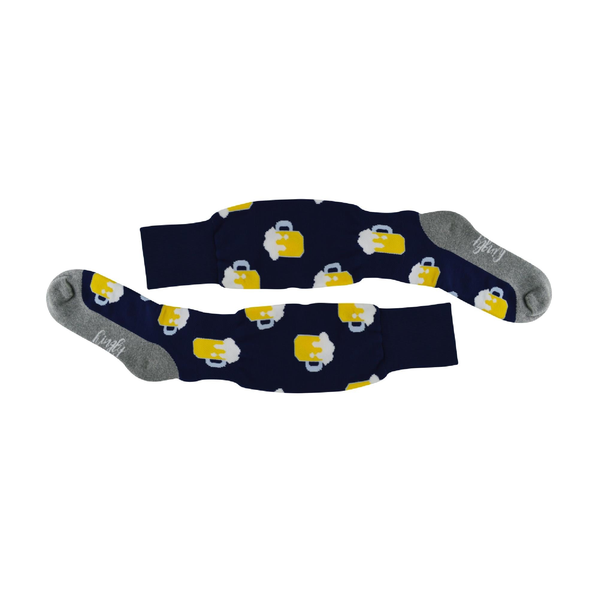 1 Pack Adults Knee High Fun Patterned Hockey Socks - Blue Beer