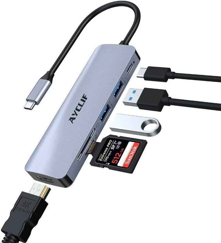 6-in-1 USB-C Laptop Dock 4K HDMI & SD/TF Reader Ultimate Connectivity Solution