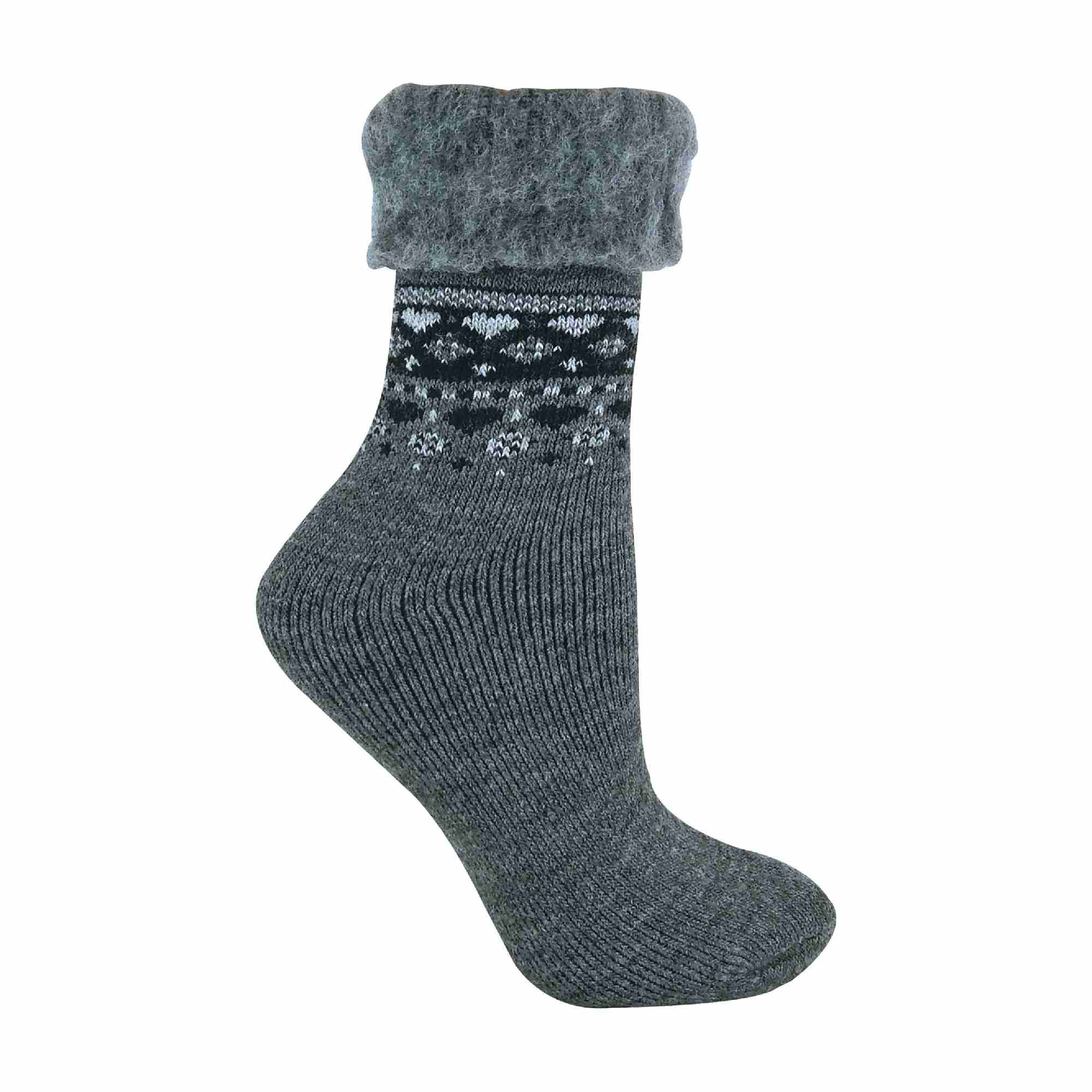 1 Pack Ladies Turn Over Top Warm Nordic Bed Socks for Winter