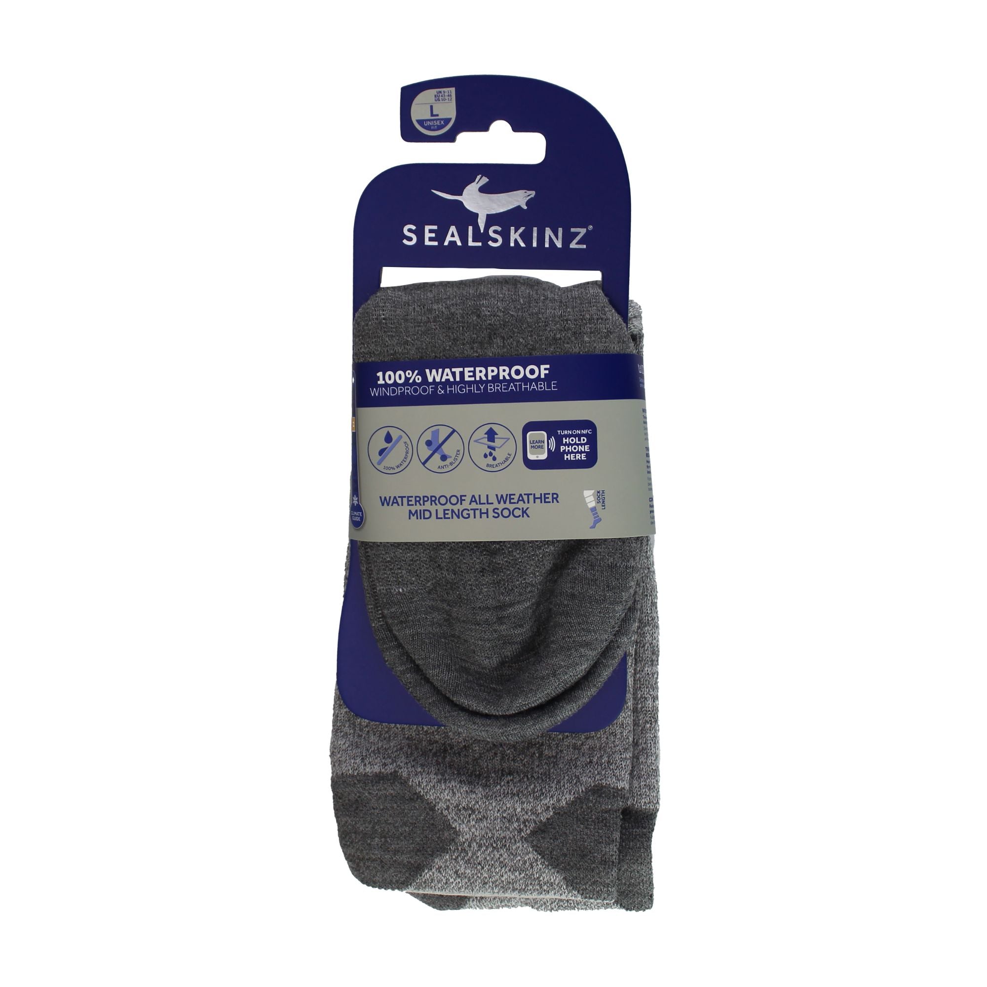1 Pack Mens Waterproof All Weather Mid Socks