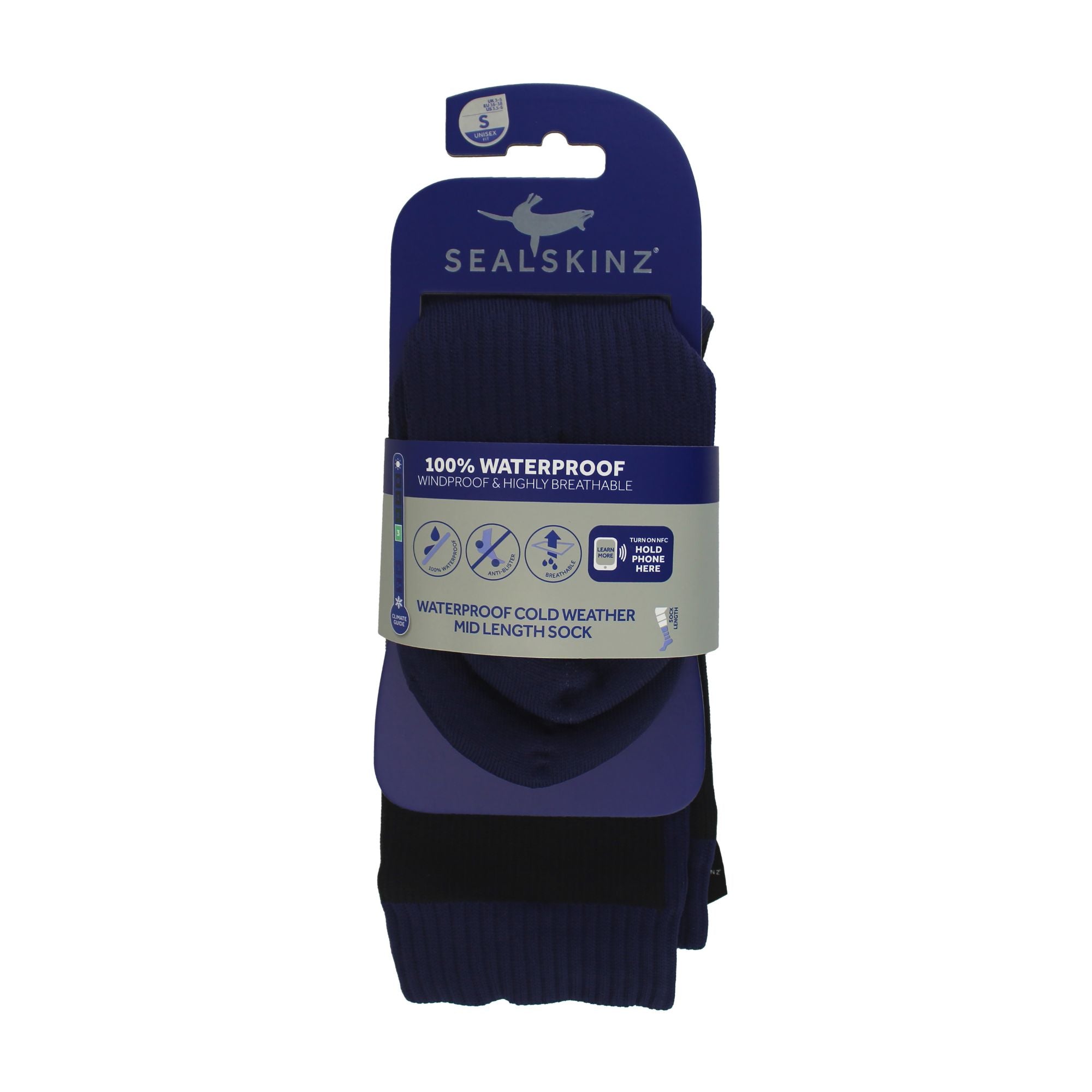 1 Pack Mens Waterproof Cold Weather Mid Socks