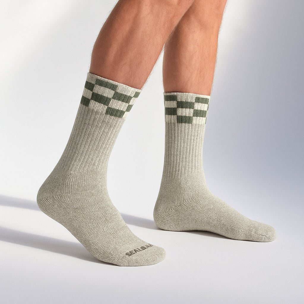 Single Layer Checker Welly Boot Socks for Men and Women