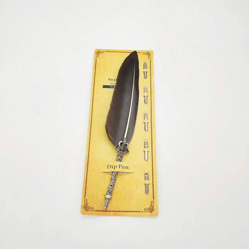 Creative Retro Turkey Feather Pen Teacher's Day Gift