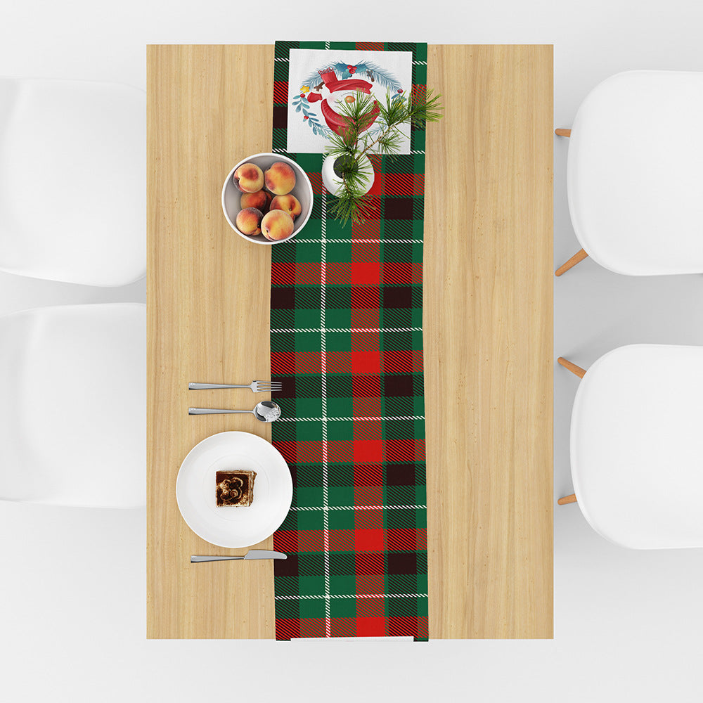 Linen Printed Snowman Old Man Table Mat