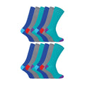 12 Pack Mens Soft Breathable Cotton Bulk Buy Contrast Heel & Toe Socks