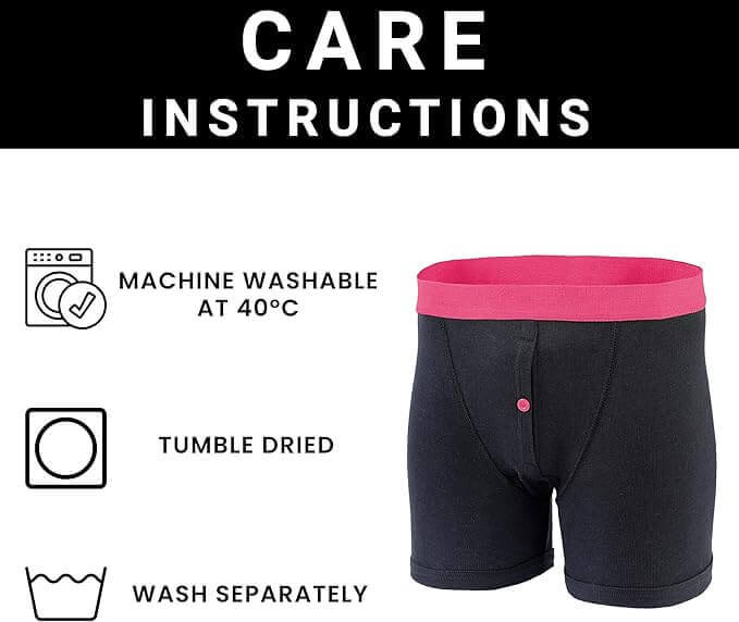 6 Pack Classic Menswear Black Cotton Blend Boxer Shorts Breathable Activewear Comfortable Stretch Colourful Waistband Durable Lightweight Button Fly Underwear MB08 by Sock Stack