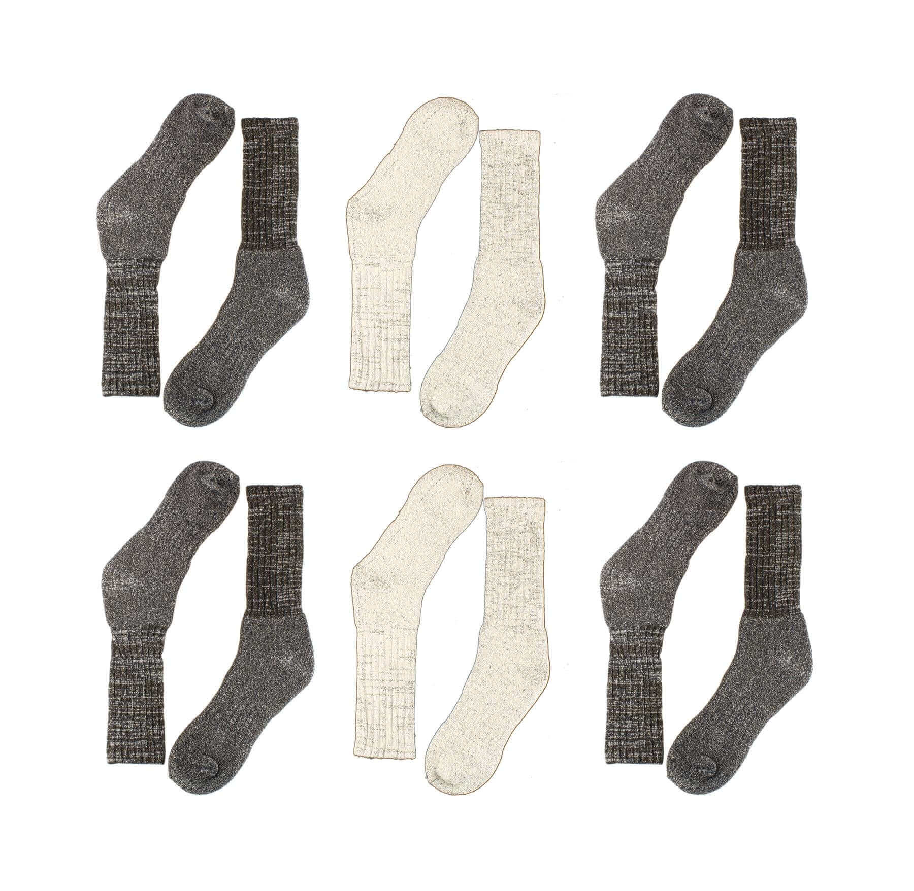 12 Pack Men's Thermal Merino Wool Work Boot Socks Reinforced Heel and Toe Warm Breathable for Hiking Winter Wear Moisture-Wicking Odor-Resistant by Sock Stack