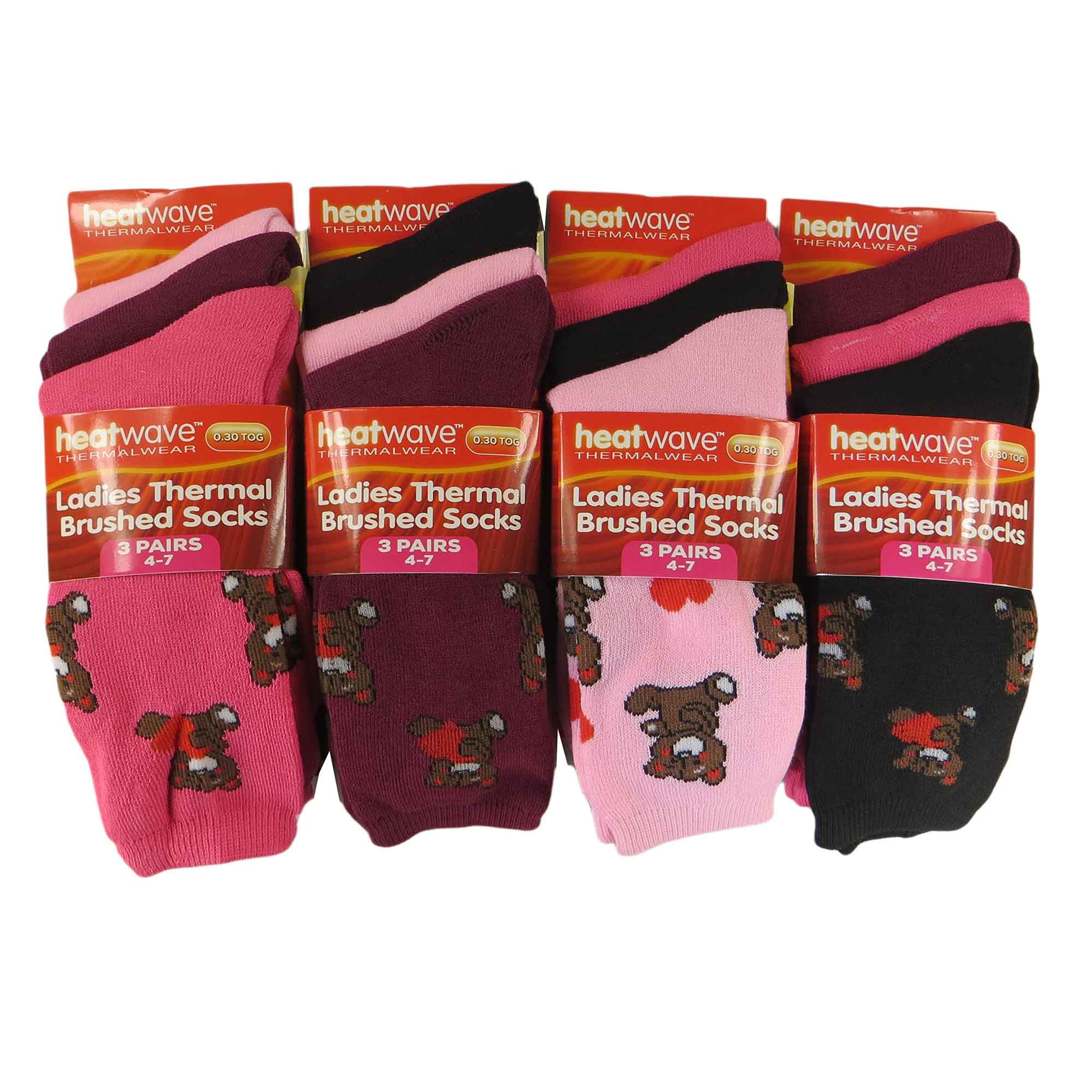 12 Pack Womens Thermal Winter Socks Extra Warm for Cold Weather High Insulation with 2.3 Tog Rating Perfect for Work Boots and Outdoor Activities by Heatwave Thermalwear